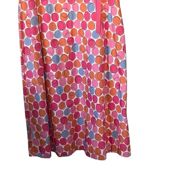 Boden A-Line Dress Women’s Size 10 R V-Neck Lined Geo Circles Print Pink - Picture 4 of 10